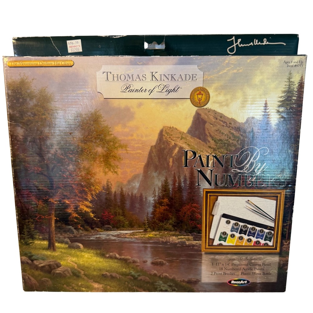 Thomas Kinkade 2004 Paint By Numbers The Mountains Declare His Glory RoseArt